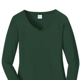 Women's Long Sleeve V-Neck Tee (SKU: LPC450VLS) Forest Green item