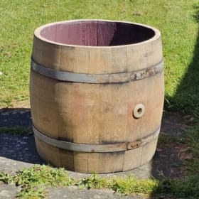 RAFFLE: LeisureBench - a beautiful oak wine barrel planter item
