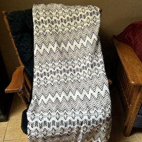 Handcrafted Swedish Weaving Blanket- Black and Grey item