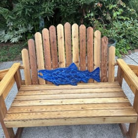 Blue Salmon Handcrafted Metal Wall Art item