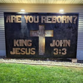 Lighted "Are You Reborn?" Billboard - Value $300 item