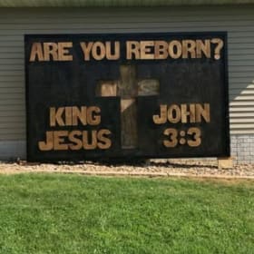 Lighted "Are You Reborn?" Billboard - Value $300 item