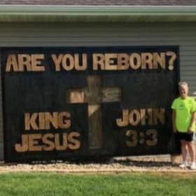 Lighted "Are You Reborn?" Billboard - Value $300 item
