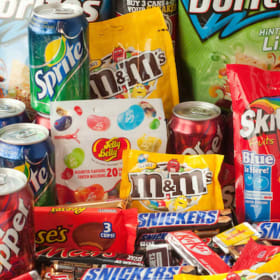Soda, Chips and Twix item