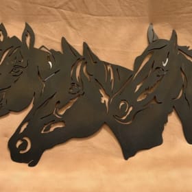 Metal Triple Horse Head Wall Decor item