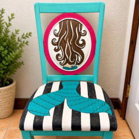 Hand-Painted Brown Hair Mermaid Chair item