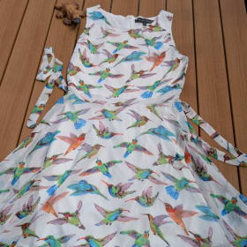 Preloved Hummingbird Print Dress - Size 10 item