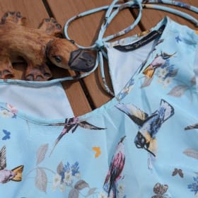 Preloved, Pretty Blue Bird Print Dress - Size Small (8-10) item