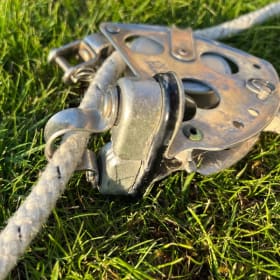 Dart 18 Jib sheet, pulleys and cleats item