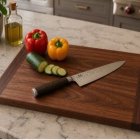 Handcrafted walnut chopping board item