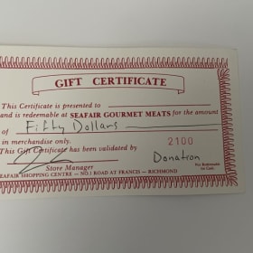 Seafair Gourmet Meats - $50 Gift Certificate item