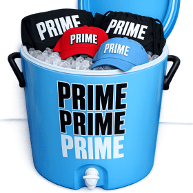 Prime Hydration Cooler filled with Prime Swag item