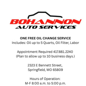 Free Oil Change Service — Bohannon's Auto Services item