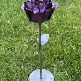 Metal Single Rose - purple tones item
