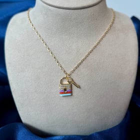 Handmade Lock & Key Necklace item