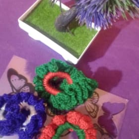 Knitted  Hair Scrunchie (multi colored) item
