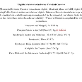 30 - Minnesota Orchestra Tickets item