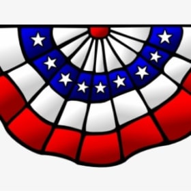 Pleated Fan / Bunting - 3'x6' with 5 stripes and with stars item