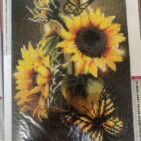 12 x 15 Sunflower and butterflies item