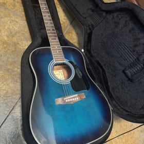 Photo of Ibanez Blue Burst Acoustic Guitar with Hard Case