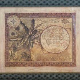 FRAMED TROPICAL MAP item