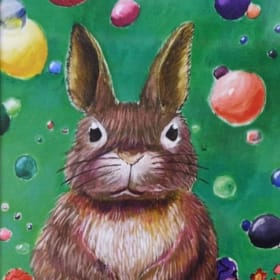 A Pure Easter 《純真的復活節》 趙晉呈 油畫 12*16 Inch with frame. 4F item