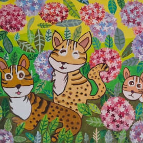 Formosan Leopard Cat《石虎》 莊筱清 油畫 10P item