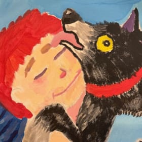 Boy and Dog 《男孩與狗》 施禹安 油畫 12*16 Inch item