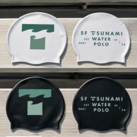 Swim Cap Set (1 Black + 1 White) - Latex item