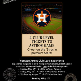 4 Club Level Tickets to an Astros Game item