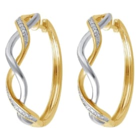 14K Gold-Plated and Sterling Silver Twist Earrings with Diam item