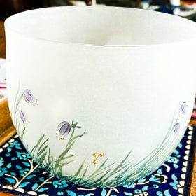 Decorated glass bowl item