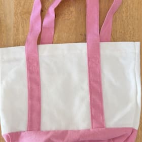 PINK embroidered tote bag item