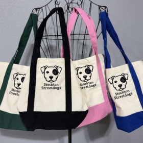 PINK embroidered tote bag item