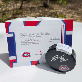 Canadien de Montréal Joe Veleno rondelle autographié item