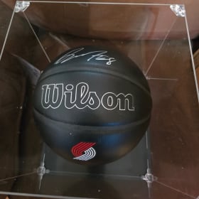 Trailblazer Signed Basketball with protective case item