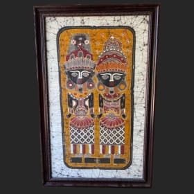 Double figure batik art (untitled) on 24" x 38" frame item