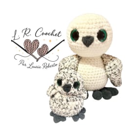 Peluche Harfang des neiges + petit de L.R. Crochet item