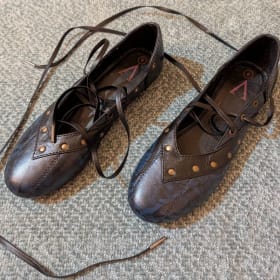 Verillas Azurinth Blue Patina Leather Slipper Shoes (size 9) item