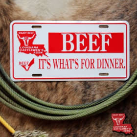 SOLD OUT R/W "Beef It's What's For Dinner" License Plat item