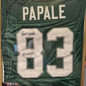 Vince Papale Autographed game jersey (framed) item