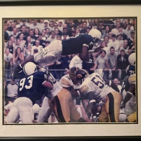 Larry Johnson -Penn State  Flying TD Autographed (framed) item