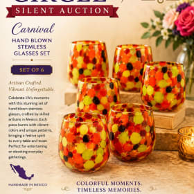 Photo of Carnival Stemless Glass Set | Made in Mexico