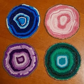 Diamond art Geode Coasters - Completed item