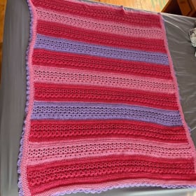 Crochet Blanket - reds, pink, purple item