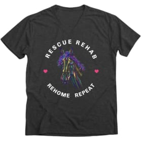 Rescue Rehab, Rehome, Repeat - Ladies V-Neck T-Shirt item