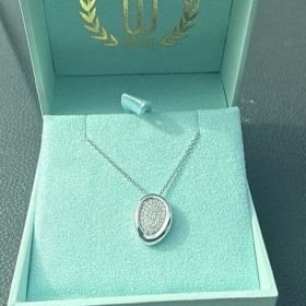 Sterling Silver Lab Diamond Necklace (Value: $465) item