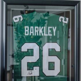 Saquon Barkley Autographed Framed Jersey item
