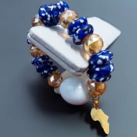 Bracelet Blue and Gold African Charm item