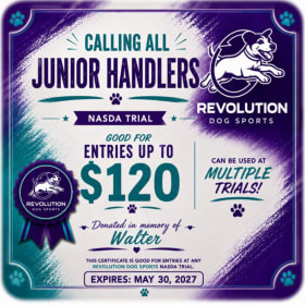 Junior Handlers  Revolution Dog Sports Event Certificate item